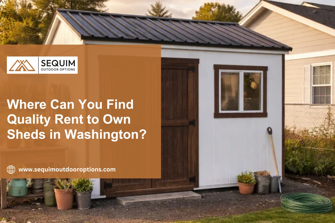 Quality rent to own sheds in Washington with durable construction, double doors, and ample backyard storage space.